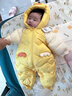 巴拉巴拉童裝兒童羽絨服嬰兒寶寶連體衣2025新款冬裝加厚保暖哈衣爬服萌趣 日光叮咚黃-活潑小雞 73 cm-充絨量74g 曬單實(shí)拍圖