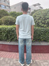 izzue IT美式寬松直筒水洗牛仔褲男2025夏季潮牌百搭破洞長(zhǎng)褲子 曬單實(shí)拍圖