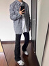 至濤純黑色柳葉微喇彎刀牛仔褲男生夏季美式vibe褲子cleanfit直筒長(zhǎng)褲 純黑色 XL 曬單實(shí)拍圖