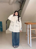 鴨鴨中長款羽絨服女士2025年冬季新款收腰連帽時尚保暖顯瘦派克服外套 酒紅色 M (建議110-125斤) 曬單實拍圖