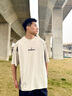 AVVLD美式潮牌設(shè)計運動插肩袖拼色圓領(lǐng)短袖男夏季冰絲涼感寬松休閑T恤 米色 XL 曬單實拍圖