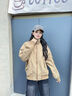 KAMA卡瑪復(fù)古洗水工裝夾克男女同款2025新款秋季寬松百搭防風(fēng)外套 卡其 S 曬單實(shí)拍圖