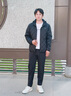波司登【90鵝絨】短款輕薄羽絨服男菱格紋連帽保暖外套B250131023 曬單實(shí)拍圖