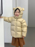 高梵兒童羽絨服黑金5.0鵝絨服男女童寶寶輕薄短款面包服保暖羽絨外套 YT芝士米 110 【充絨量87g】 曬單實(shí)拍圖