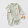 婧麒（JOYNCLEON）新生嬰兒衣服夏季連體衣純棉爬服哈衣寶寶春秋居家衣服四季童裝 小房子蒼綠 66cm 【3-6個(gè)月，體重6.8-8.9kg】 曬單實(shí)拍圖