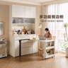 全友家居奶油風(fēng)家具多功能折疊餐桌餐邊柜一體客廳收納儲(chǔ)物柜廚房櫥柜 梔子白|多功能餐邊柜 曬單實(shí)拍圖