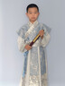 G.DUCK HELLO兒童款古裝演出服漢服男童新款古風(fēng)加厚帥氣唐裝國學(xué)中國俠客少爺 藍色長(cháng)風(fēng)春秋款長(cháng)袖 150 曬單實(shí)拍圖