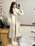 Markos國際品牌2025冬季白色雙面羊絨大衣女狐貍毛中長(cháng)款赫本風(fēng)毛呢外套 月光白 S [85-105斤之間] 曬單實(shí)拍圖