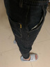 酷萬(wàn)300斤松緊腰哈倫牛仔褲男直筒大碼胖子寬松高彈力抽繩加肥小腳 黑色 L 【120-140斤穿】 曬單實(shí)拍圖