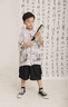 DOMIAMIAKIDS兒童裝男童漢服套裝2025新款中大童男孩夏季新中式唐裝國(guó)風(fēng)潮 黑綠色 140 cm 曬單實(shí)拍圖
