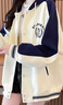 Jret棒球服外套女2025韓版拼色百搭新款寬松學(xué)生字母加絨外套上衣ins 藏藍(lán)色 M [建議85-105斤] 曬單實(shí)拍圖