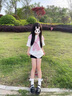 辰衣純美式甜妹學(xué)院風(fēng)格子披肩純棉短袖t恤女夏季oversize韓系休閑上衣 白色（純棉優(yōu)質(zhì)版） XL 曬單實(shí)拍圖