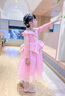 甜見(jiàn)女童粉色公主裙夏款冰雪奇緣安娜公主裙六一禮服蓬蓬裙兒童連衣裙 公主裙 120 曬單實(shí)拍圖