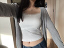 歐貝汐開衫夏季薄款女慵懶感灰色針織衫防曬女秋季外套寬松長(zhǎng)袖空調(diào)罩衫 灰色 均碼 【建議80-120斤】 曬單實(shí)拍圖