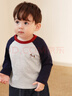 LUSON陳大豬男嬰童寶寶長(cháng)袖T恤2025新款春秋插肩袖撞色A類(lèi)百搭嬰兒上衣 曬單實(shí)拍圖