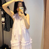 UR【HOT】2025夏季新款女裝薄紗掛脖褶皺無(wú)袖連衣裙UYU750101 淡紫 S 曬單實(shí)拍圖