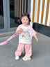 G.duck童裝女童套裝夏季24新款防蚊褲兒童套裝女孩卡通短袖衣服幼兒服裝 粉色 100尺碼2~3歲【 90-100cm】 曬單實(shí)拍圖