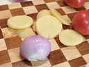 棋盤格實木菜板家用橡膠木烏檀木粘板案板面板抗菌防霉 42.5*31*2.5cm(9102)長方形 曬單實拍圖