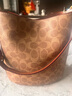 蔻馳（COACH）【品牌直供】七夕禮物女士WILLOW19單肩水桶包棕黃色CW602B4XHG 曬單實拍圖