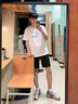安踏（ANTA）短袖t恤男士夏季舒適透氣時(shí)尚大logo健身服跑步上衣運(yùn)動(dòng)服飾男 白藍(lán)色 【棉質(zhì)快干】 L 曬單實(shí)拍圖