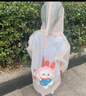 牧萌兒童雨衣男童女童防水全身雨披幼兒園小學生雨具 粉色草莓兔 M 曬單實拍圖