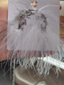 歐陽(yáng)先生抖音同款黑色羽毛蜻蜓耳掛時(shí)尚長(cháng)款無(wú)耳洞耳環(huán)鏈條流蘇耳夾女 白色一對 曬單實(shí)拍圖