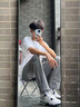 卡圖弛美式cleanfit微喇牛仔褲男夏季潮流高街窄版直筒顯瘦彎刀長(zhǎng)褲子 煙灰色 XL 曬單實(shí)拍圖