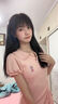 九寸陽光泳衣女新款減齡POLO領(lǐng)短袖夏連體學生可愛保守顯瘦遮肚溫泉度假 粉色 （泳裙+平角褲） 均碼 （推薦體重120斤內(nèi)） 曬單實拍圖