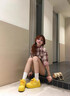 趙露思同款板鞋女2025新款百搭松糕黃色厚底透氣休閑學(xué)院風(fēng)運(yùn)動(dòng)鞋 黃色 37 曬單實(shí)拍圖