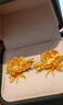 瑞諾黃金牡丹花耳釘女新款999足金耳飾首飾生日禮物送女友 勿拍/精美包裝定金 曬單實拍圖