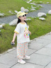 mlgt kids童裝女童套裝2025夏季新款兒童洋氣短袖T恤寶寶防蚊褲兩件套 米杏色 110 cm 【建議身高105cm左右】 曬單實(shí)拍圖