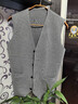 花花公子（PLAYBOY）秋冬季羊毛絨衫針織西裝開(kāi)衫馬甲坎肩純羊毛開(kāi)背心男士薄款爸爸裝 D021淺灰 L 170建議120-135斤 曬單實(shí)拍圖