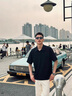 迪伽達(dá)Polo衫短袖T恤男款夏季設(shè)計感寬松慵懶風(fēng)翻領(lǐng)假兩件休閑半袖上衣 LYZXF-T768藏青色 XL 曬單實拍圖