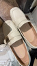 達芙妮樂(lè )福鞋春季英倫風(fēng)小皮鞋厚底粗跟單鞋單鞋4023404183 米色 37 曬單實(shí)拍圖