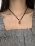 中國黃金（CHINA GOLD）平安扣項鏈男女款草莓晶瑪瑙吊墜玉石墜情人節(jié)生日禮物送男女友 草莓晶平安扣項鏈 曬單實拍圖