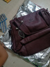 袋鼠2026年新款大容量筆記本電腦包托特包女通勤高級感真皮輕奢斜挎包 酒紅色 曬單實(shí)拍圖