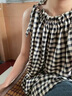 UR2025夏季新款女裝撞色格紋超寬松無(wú)袖罩衫襯衫UYU250031 曬單實(shí)拍圖