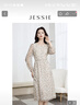 JESSIE【流光花語】2025年春夏新款雅致真絲連衣裙田園風(fēng)長袖碎花 花色 M 曬單實拍圖