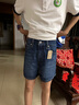 Levi's李維斯冰酷系列女士美式復(fù)古時尚微喇氣質(zhì)深藍(lán)色牛仔短褲 深藍(lán)色 24 曬單實(shí)拍圖