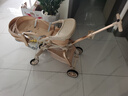 semmook遛娃神器嬰兒推車(chē)0-6歲用折疊可坐可躺帶減震雙向高景觀(guān)溜娃車(chē) 香檳金皮蓬【雙餐盤(pán)】 曬單實(shí)拍圖