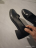 紅蜻蜓女鞋高跟鞋皮鞋真皮秋季新款3厘米一腳蹬單鞋通勤工作鞋粗跟 黑色（真皮） 40 曬單實(shí)拍圖