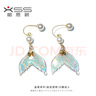 相思樹美人魚姬風(fēng)小眾仿珍珠耳掛炫彩亮片魚尾耳釘網(wǎng)紅無(wú)耳洞耳飾 透明色 無(wú)耳洞耳夾 曬單實(shí)拍圖
