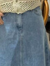 UR2025夏季新款女裝復古水洗腰帶裝飾牛仔半裙UWM850107 曬單實(shí)拍圖