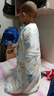 愛(ài)貝迪拉（AIBEDILA）嬰兒睡袋秋冬竹棉暖姜恒溫一體式防驚跳嬰幼兒睡衣防踢被中厚L藍 曬單實(shí)拍圖