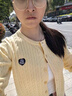 芭芙達(dá)妮黃色針織衫女外套春秋2025新款麻花毛衣開衫外搭上衣穿搭外套 玉米黃 M 均碼::建議95-105斤 曬單實(shí)拍圖
