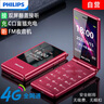飛利浦（PHILIPS）V13P 海棠紅 翻蓋老人手機(jī) 移動(dòng)聯(lián)通電信4G全網(wǎng)通 雙卡雙待老年人手機(jī)大字大聲音備用智能學(xué)生手機(jī) 曬單實(shí)拍圖
