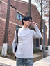 名創(chuàng)優(yōu)品（MINISO）防曬打底衫男款秋季UPF50+防紫外線內(nèi)搭速干運動半拉鏈長袖t恤男 淺灰(純色) L /175(抗菌易去污) 曬單實拍圖