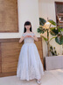 DOMIAMIAKIDS女童禮服兒童公主裙蓬蓬紗洋氣花童走秀主持人鋼琴演出服生日 長(zhǎng)款（送皇冠+裙撐） 150 cm（建議體重62-72斤） 曬單實(shí)拍圖