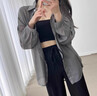 CEENIU防曬衣女夏季冰絲透氣輕薄開衫外套2025新款長(zhǎng)袖薄款雪紡襯衫罩衫 灰色 【珠光雪紡】 M 【80-100】 曬單實(shí)拍圖