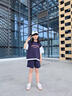 迪士尼女童運動套裝夏裝2025新款洋氣女大童短袖短褲兒童裝兩件套 藏青色 110 cm 曬單實拍圖